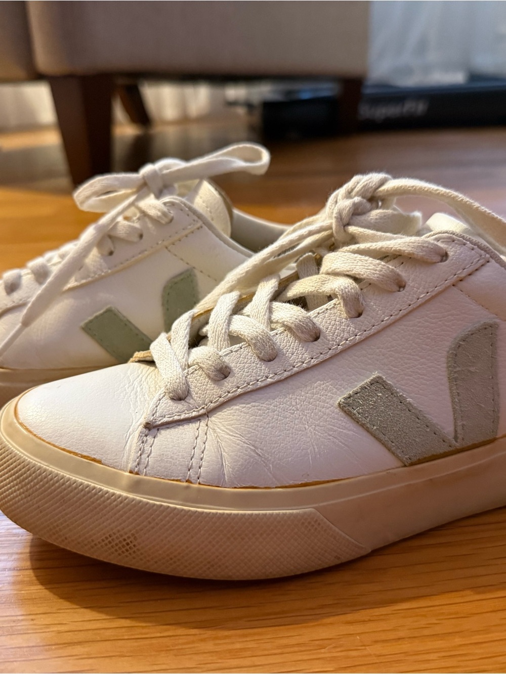 Veja Campo Leather Sneakers - White & Matcha